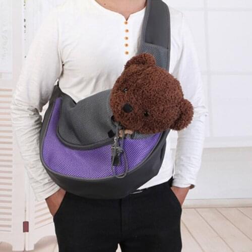 Pet Dog Cat Sling Carrier Breathable Travel Safe Sling Bag Puppy Kitten Outdoor Mesh Oxford Single Comfort Handbag Tote Pouch