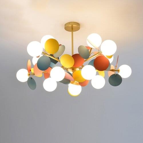 Modern colour chandelier LED kids room lustre art Living Room Bedroom chandelier lighting Loft Home Decor kitchen hanglamp