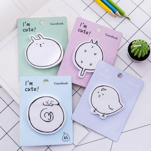 4 Pack/lot Colorful Writing Memo Pad Animal Cartoon Cute Sticky Notes Creative Planner Scrapbook Stickers Office School Supplies