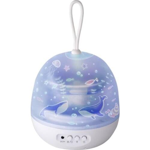 USB LED Night Light Moon Underwater World Projector Lamp, 8 Color Changing, 360 Degree Rotation for Decorating Birthdays Bedroom