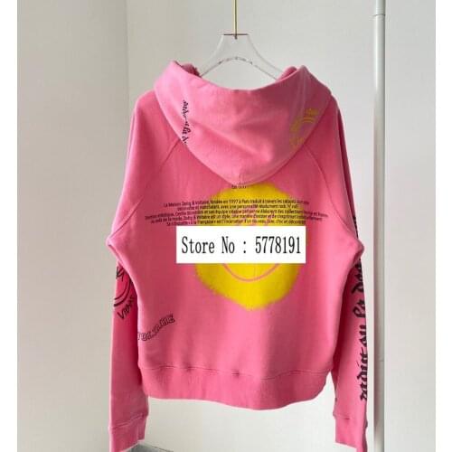 2021SS Woman pink Sweatshirt Hooded Back Ladies Letters Embroidered Drop Shoulder Oversized Pullovers Long Sleeves Front Pocket