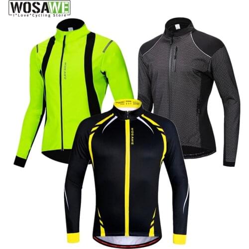 Thermal Fleece Cycling Jacket Men Winter Windproof Reflective Running Jersey MTB Bicycle ciclismo Jersey Bike Clothing