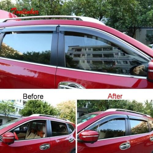 Tonlinker Rain Shield Awnings & Shelters Cover Case Stickers for Nissan X-Trail 2014-17 Car Styling 4 PCS Acrylic Cover sticker