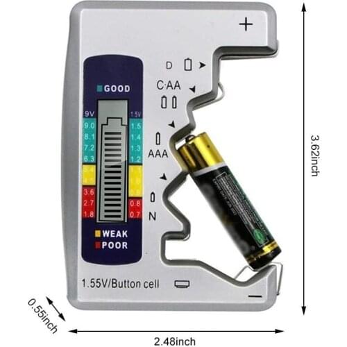 Universal Battery Tester,Multi Purpose Cell Checker Tester For Small Batteries AA, AAA, C, D, 9V And 1.55V Button Cell Batteries