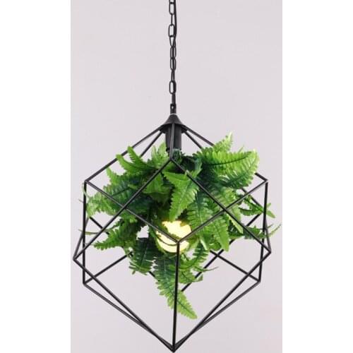 In spring theme restaurant music bar droplight decorative chandelier cafe contracted green plant diamond pendant lamp