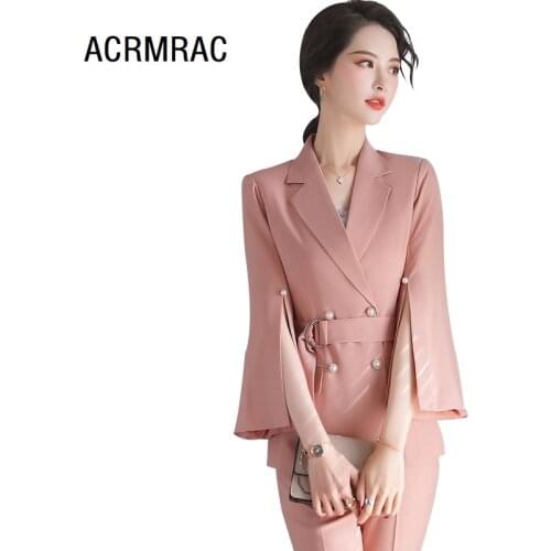 Women suits summer Half sleeve blazers pants Office Lady Formal Work clothes women pants suits woman set suits 851