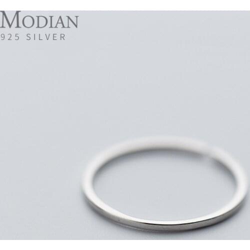 Modian Fashion Open Adjustable Slim Ring for Women Authentic 925 Sterling Silver Stackable Simple Ring Fine Jewelry Accessories