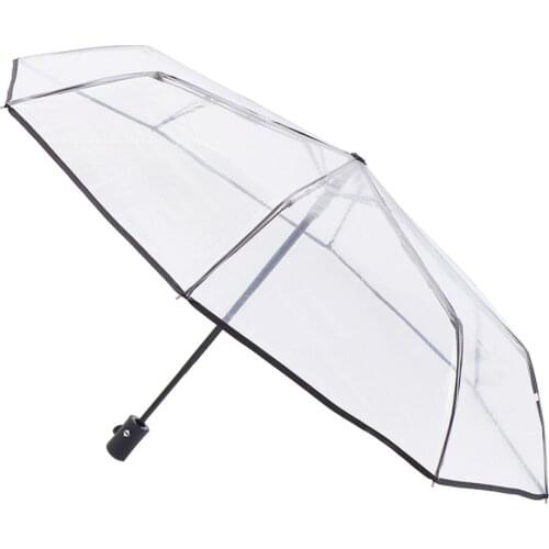 1pc Fully Automatic Triple Folding Transparent Umbrella Outdoor Umbrella