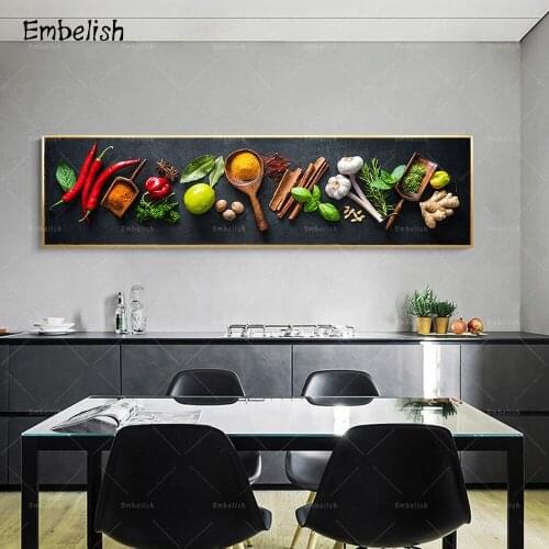 1 Pieces Vegetables Peppers Grains Spoon Restaurant Kitchen Home Decor Pictures For Living Room Wall Art Posters Canvas Painting