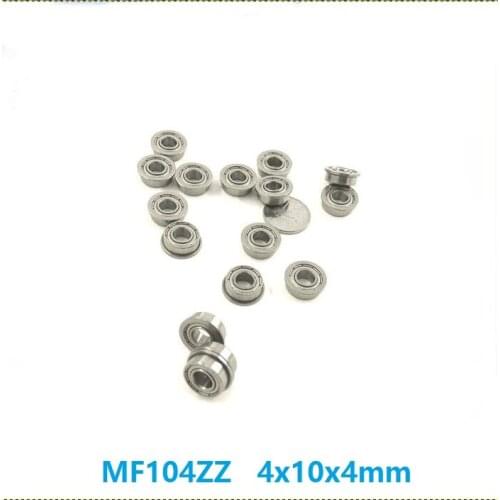 100pcs/500pcs MF104ZZ MF104Z MF104 ZZ Z 4x10x4 mm flange deep groove Ball Bearing Miniature 4*10*4mm double shielded