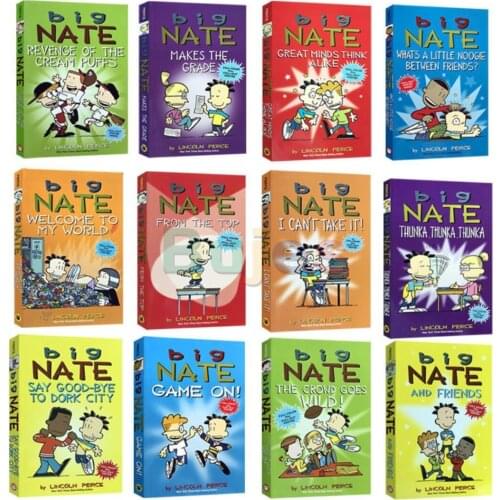 12 books/set,Big Nate Adventure comics english story books,Humorous picture book,children english interesting reading books