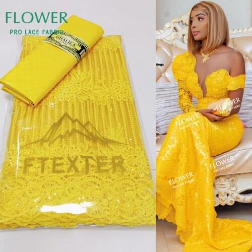 2.5 +2.5 Yards Sequined Net Lace With Embroidered And Bazin Riche Fabric Top Quality Women Sewing Dresses Net Tulle Lace Fabric