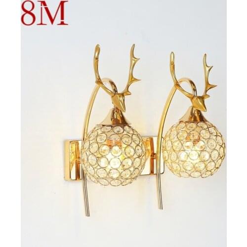 8M Wall Lamps Contemporary Creative LED Gold Sconces Crystal Lights Indoor For Home Bedroom