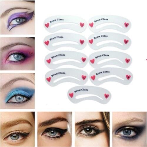 9pcs Eye-brow Stencil Styles Brow Painted Eyebrow Pencil Stencils Model Template Stencil for Eye Eyebrow
