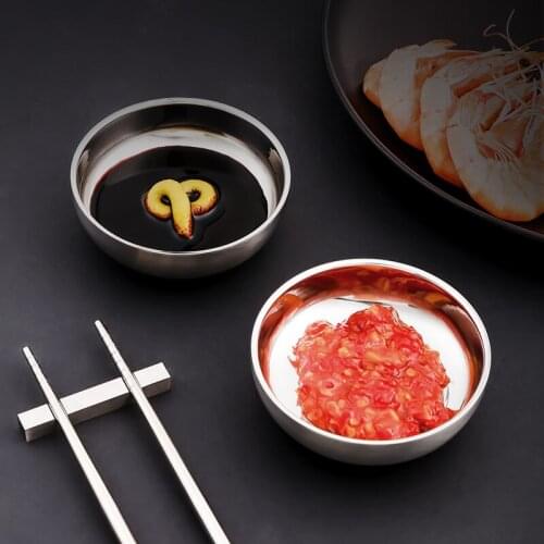 Seasoning dish 304 stainless steel Japanese flavor dish dip multi-purpose creative snack dish sauce dish small soy sauce dish