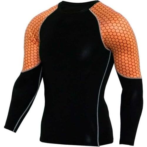 Quick Dry Compression Mens Long Sleeve T-Shirts Running Shirt Fitness Tight Tennis Soccer Jersey Gym Demix Sportswear S88