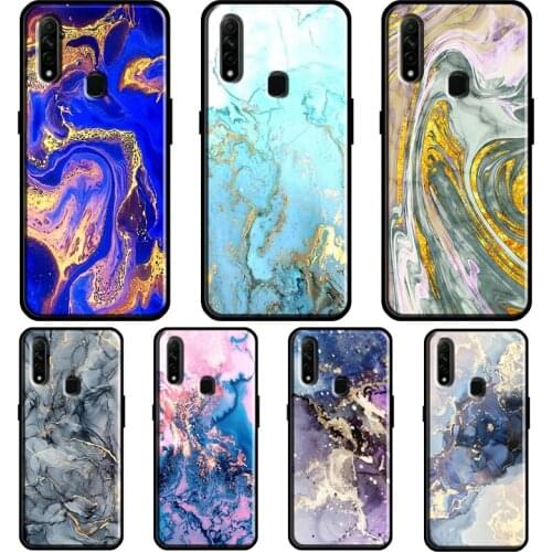 Ink Painting marble For OPPO Find X3 Pro A5 A9 A53 A31 2020 A1K A3S A5S A15 A52 A72 A83 A91 F5 Reno 2 Z Case