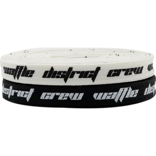 Coolstring Waffle District Crew Letter Silk Screen Printing Cords 7MM Flat Shoelace 2021 New High Ranking Material Making шнурки