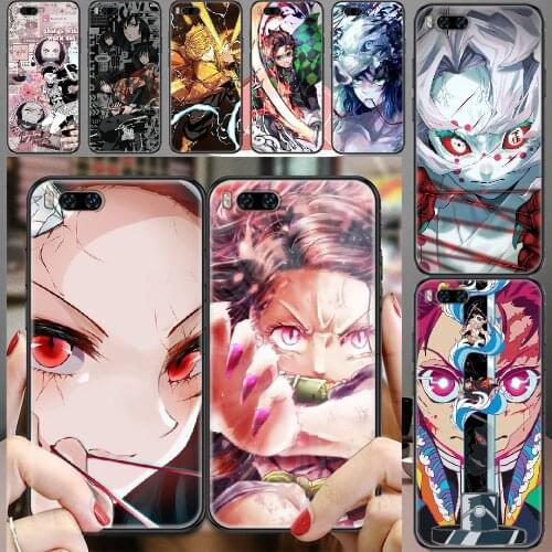 Demon Slayer Kamado Tanjirou Nezuko Phone case For Xiaomi Mi Max Note 3 A2 A3 8 9 9T 10 Lite Pro Ultra black silicone cell cover