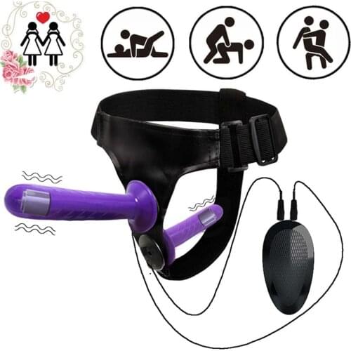 Double Dildo Strapon Bullet Vibrator Adult Sex Toy for Women Ultra Elastic Harness Strap On Dildo Lesbian Couples Sex Products