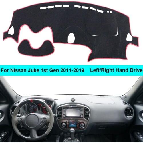For Nissan Juke 1st Gen 2011 - 2019 LHD RHD 2 Layers Car Dashboard Cover Carpet Cape Rug Pad Carpet Dashmat Sun Shade Pad 2018