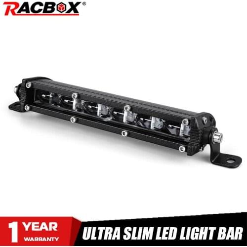 6D Slim 7 inch Led Light Bar 12V 24V LED Work Light 30W Flood Spot Beam 6000K White Driving Lamp For 4X4 Off Road SUV Truck