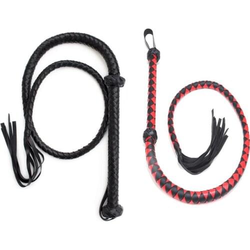 Fetish PU Leather Long Whip for Couples Flirting Slave Spanking Sex Toy Bdsm 140CM Flogger Bondage Adult Restraint Game Cosplay