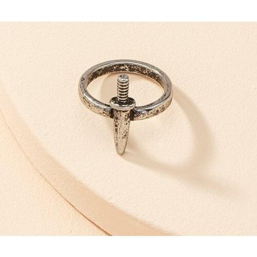 Goth Dagger Rings for Women Metal Fashion Punk Hip Hop Rock Cool Charms Sword Rings Jewelry 90s Style New 2021 Party