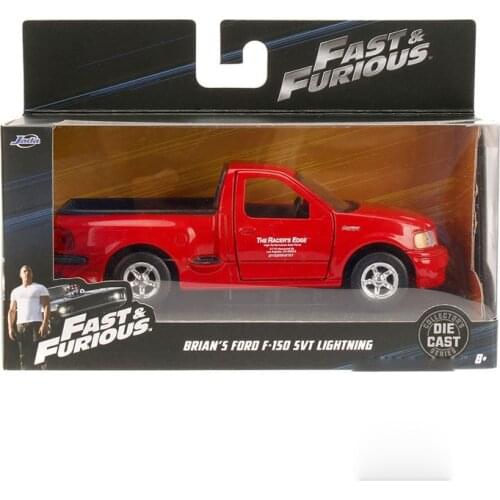 JADA cars 1/32 Fast and Furious Cars Brians FORD F150 SVT Lightning Simulation Metal Diecast Model Cars Kids Toys