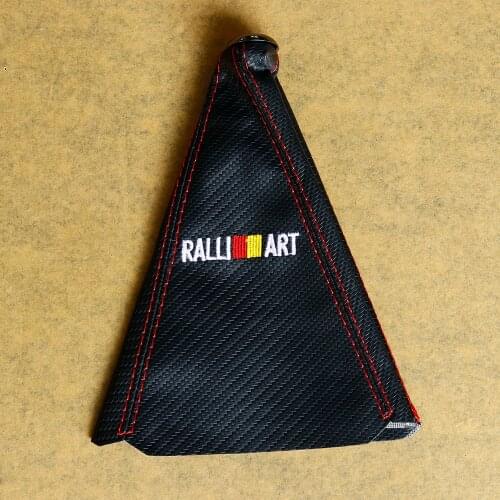 Jdm Ralliart Carbon Fiber Look Shift Knob Boot Cover Shift Lever Collars With Red Stitching