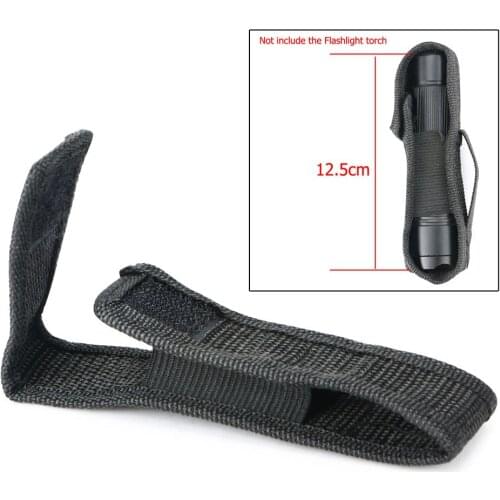 14cm Portable Nylon Holster 18650 Flashlight Torch Pouch Waist Belt Holder Bag for 130mm x 30mm Flashlight For outdoor
