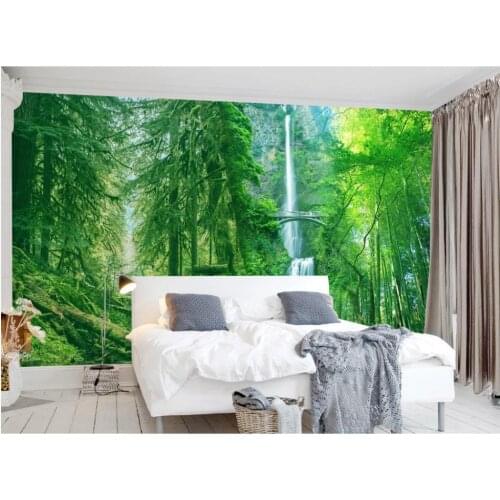 Beautiful scenery wallpapers green big tree forest wallpapers landscape background wall
