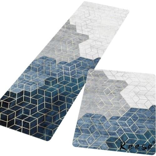Reese Printed Kitchen Carpet Geometric And Abstract Bath Mat Colourfast No Ball Anti Slip Easy Clean Decoration For Home Outlets