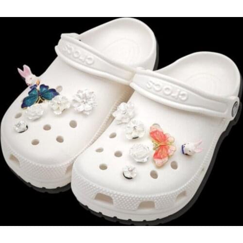 Lovely Croc Charms Elegant Charms for Crocs DIY Flower Butterfly Shoe Charms Removable Shoe Decoration Women Shoe Accessories