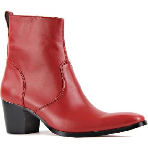 Mens Boots Motorcycle Genuine Leather Boots Ankle Zipper Boots Chelsea Boots Calfskin Shoes footwear high heel boots