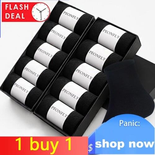 Peonfly Brand Mens Cotton Socks Black Business Casual Breathable Spring Summer Male High Quality Bamboo Socks Size 39-44