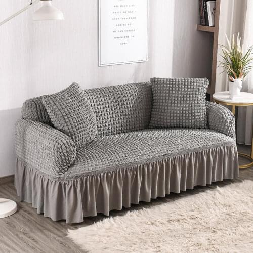 Solid Color Elastic Sofa Cover for Living Room Printed Plaid Stretch Sectional Slipcovers Sofa Couch Cover L Shape Home Couch