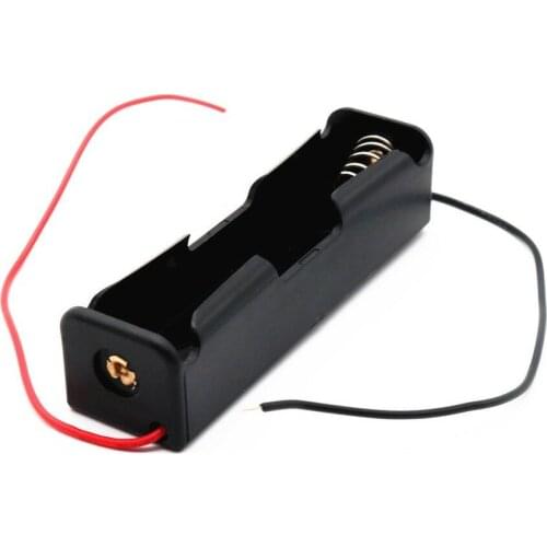 50PCS/LOT wholesale Plastic 18650 Battery Storage Box Case 1 Slot Way DIY Batteries Clip Holder Container With Wire Lead Pin