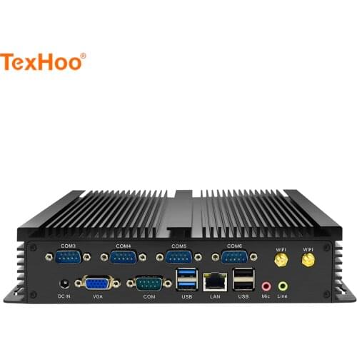 TexHoo Industrial PC Windows 10 Linux Ubuntu Intel Celeron J1900 Core i7 i5 i3 Processor Thin Client Fanless WIFI Mini Computers