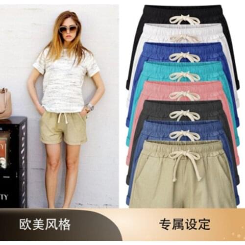 Shorts women harajuku Cotton shorts female summer thin haroun pants bigger sizes wide-legged pants shorts jeans feminino ZXY5320