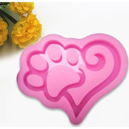 M2EA DIY Love Cat Claw Silicone Epoxy Mold DIY Keychain Pendant Jewelry Crafting Mould for Valentine Love Gift Craft
