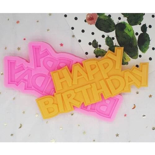 Happy Birthday Cake Decorative Molded Sugar Molded Chocolate Molded Silicone Mold P956