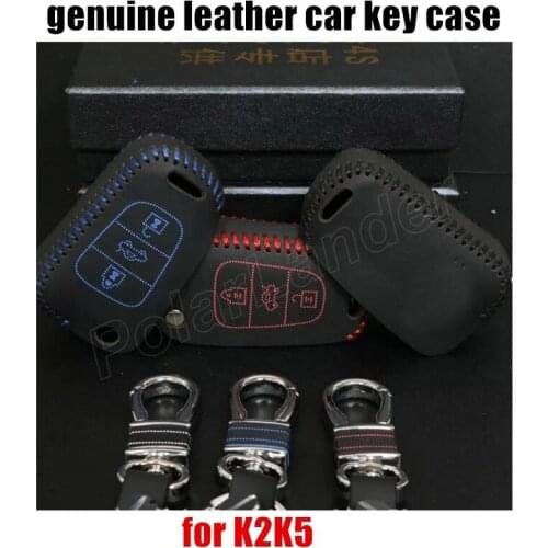 Only Red car key cover case fit for KIA K2K5 genuine quality leather Hand sewing car styling best gift new design popular