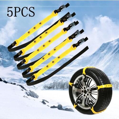 Universal 5x 3Nail Car Snow Chain Anti Slip Tire Strap Chain Winter Safe Driving Anti-skid Mud Tyre Chain For Jeep SUV