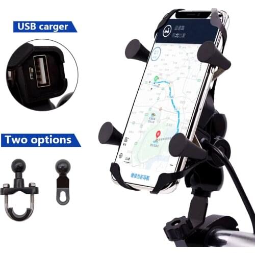 Universal Motorcycle Mobile Phone Holder With USB Fast Charger Switch For Yamaha XSR 700 900 TDM 900 YBR 125 YZF R15 XT660