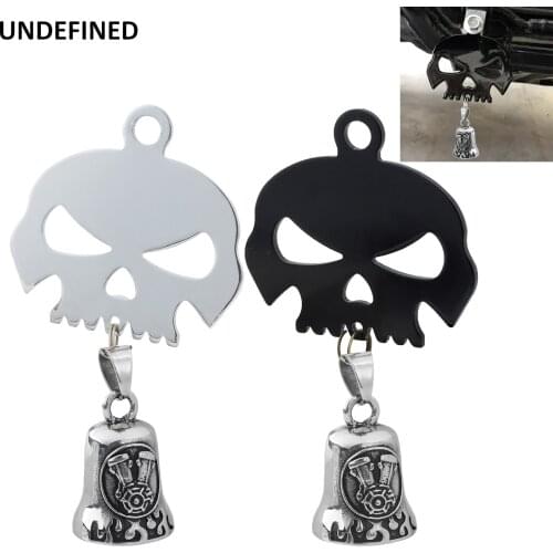 Engine Skull Bell Hanger Stainlesss Steel Bobber Biker Guard Bells for Harley Indian Chief Classic Chieftain Roadmaster Fatboy
