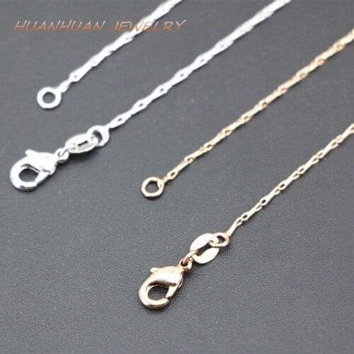 Attract Womens Link Chain 1mm Copper Stainless Steel Choker Necklace Chains Collar Hgh Grade Girls Gift Jewelry 18inch B3381