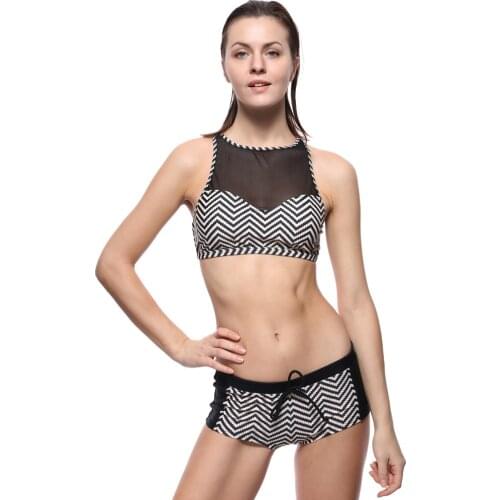 2021 Summer Woman Sexy two Pieces Swimsuit Bikini New Push Up Bikini Set Beachwear Printing Stripe Briefs Bathing swim Suit