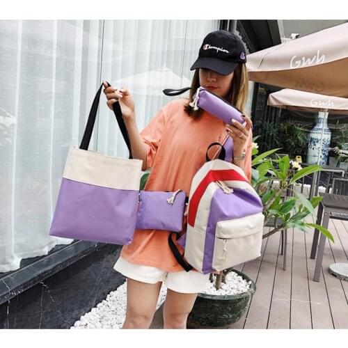 2020 Hot Sale Women Backpack Four Piece Suit Multifunction School Bag for Teenage Girls High Quality Backpack College Bagpack
