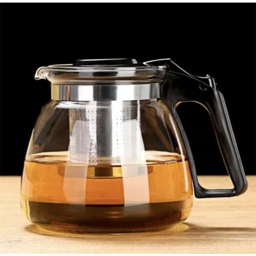 1/2L Large Capacity Heat Resistant Glass Tea Pot Tea Set Transparent Teapot Office Teacup Home Cold Kettle With Filter Handle